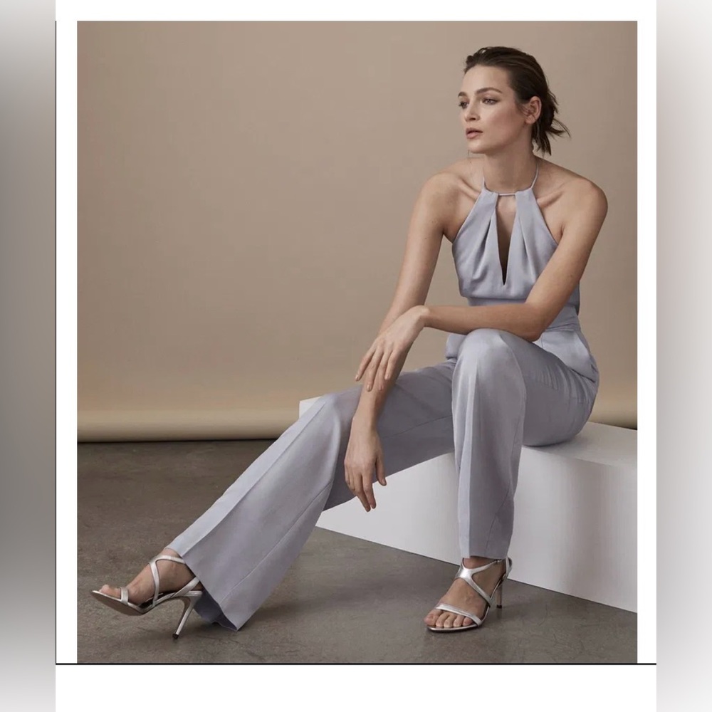 Reiss Light Grey Halter Jumpsuit - Picture 4 of 7